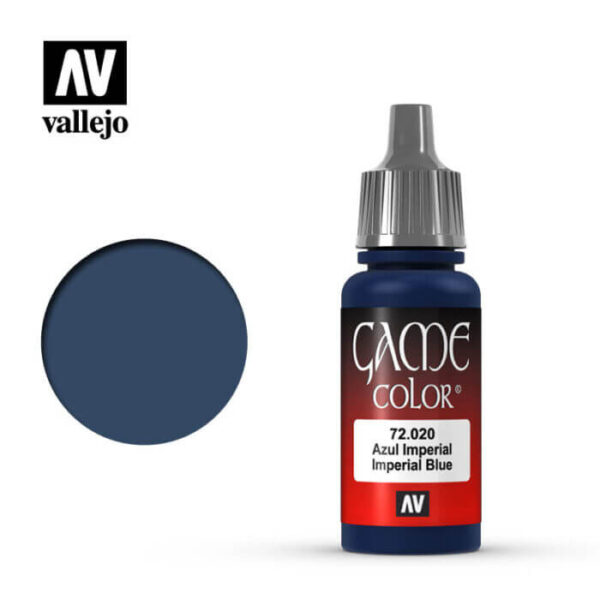 72020 Azul imperial-Imperial blue Esta gama de pinturas acrílicas, ha sido diseñada especialmente para contener todos los colores utilizados frecuentemente en figuras de fantasía. Los colores se presentan en botellas de 17 ml.