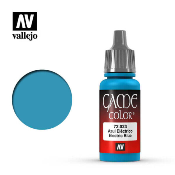 72023 Azul eléctrico-Electric blue Esta gama de pinturas acrílicas, ha sido diseñada especialmente para contener todos los colores utilizados frecuentemente en figuras de fantasía. Los colores se presentan en botellas de 17 ml.