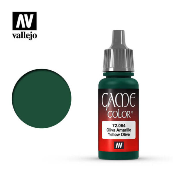 72064 Oliva Amarillo-Yellow olive Esta gama de pinturas acrílicas, ha sido diseñada especialmente para contener todos los colores utilizados frecuentemente en figuras de fantasía. Los colores se presentan en botellas de 17 ml.