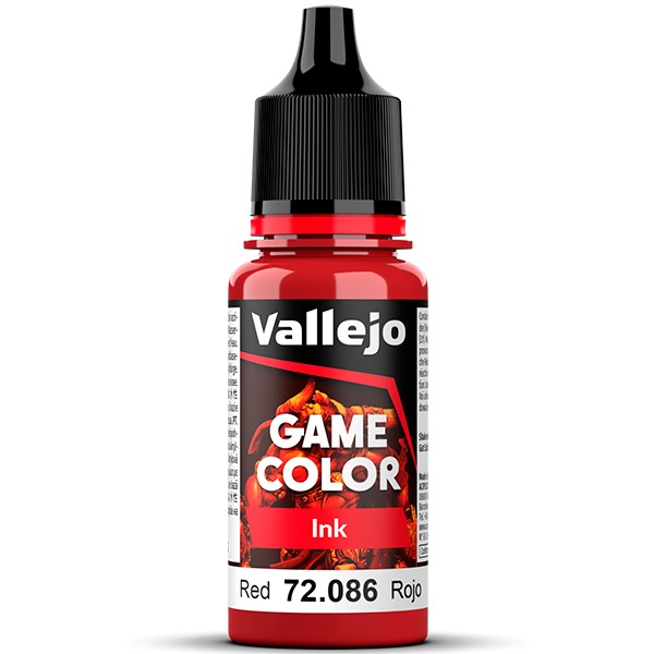 72086 Tinta roja-Red ink Las tintas se emplean para potenciar, matizar, unificar y modificar los tonos y para efectos de sombreado y aguadas. Los colores se presentan en botellas de 18 ml.