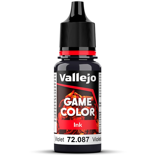 72087 Tinta violeta-Violet ink Las tintas se emplean para potenciar, matizar, unificar y modificar los tonos y para efectos de sombreado y aguadas. Los colores se presentan en botellas de 18 ml.