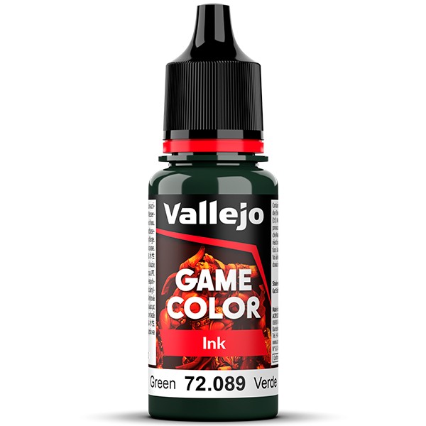 72089 Tinta verde-Green ink Las tintas se emplean para potenciar, matizar, unificar y modificar los tonos y para efectos de sombreado y aguadas. Los colores se presentan en botellas de 18 ml.