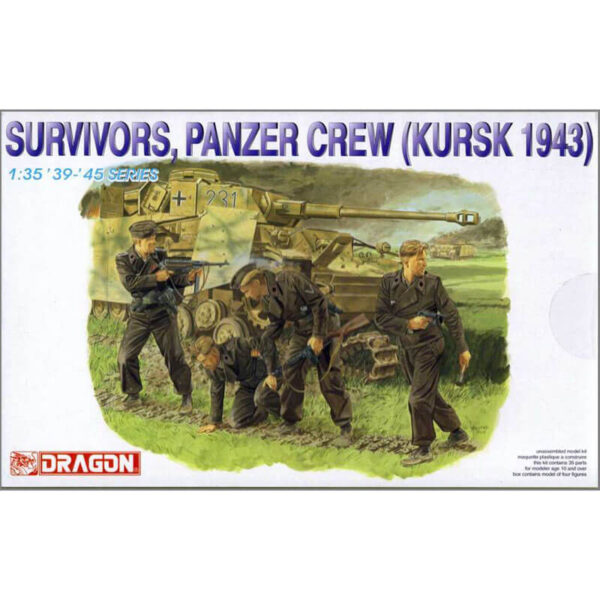 Dragon 6129 Survivors Panzer Cew Kursk 1943 Kit en plástico para montar y pintar. Incluye 4 figuras. Escala 1/35