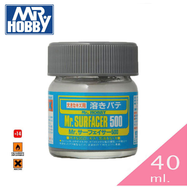 GUNZE SF285 MR SURFACER 500 GREY LIQUID PRIMER (40 ml) Masilla líquida de espesor medio para tapar juntas y crear texturas.