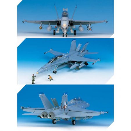 academy 12103 F/A-18D Hornet Night Attack Kit en plástico para montar y pintar. Hoja de calcas con 4 decoraciones del US Marine Corps. Escala 1/32