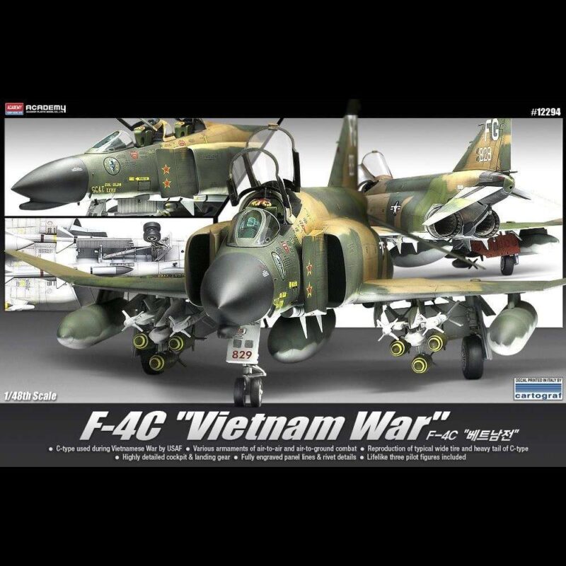 academy 12294 F-4C Phantom II Vietnam War 1/48Kit en plástico para montar y pintar