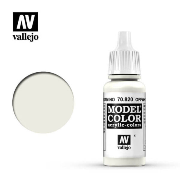acrylicos vallejo 004 Blanco pergamino-Offwhite 70.820 17ml Model Color es la gama mas amplia de pinturas acrílicas para Modelismo.