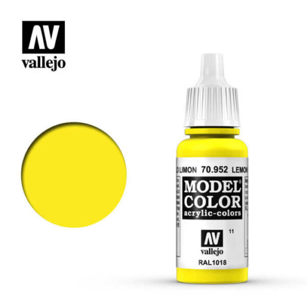 acrylicos vallejo 011 Amarillo limón-Lemon yellow 70.952 17ml Model Color es la gama mas amplia de pinturas acrílicas para Modelismo