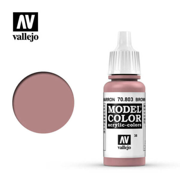 acrylicos vallejo 038 Rosa marrón-Brown rose 70.803 17ml Model Color es la gama mas amplia de pinturas acrílicas para Modelismo.