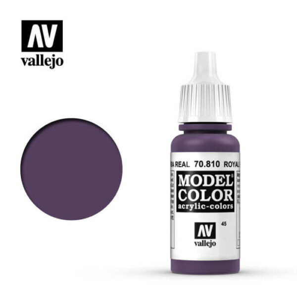 acrylicos vallejo 045 Púrpura Real-Royal Purple 70.810 17ml Model Color es la gama mas amplia de pinturas acrílicas para Modelismo.
