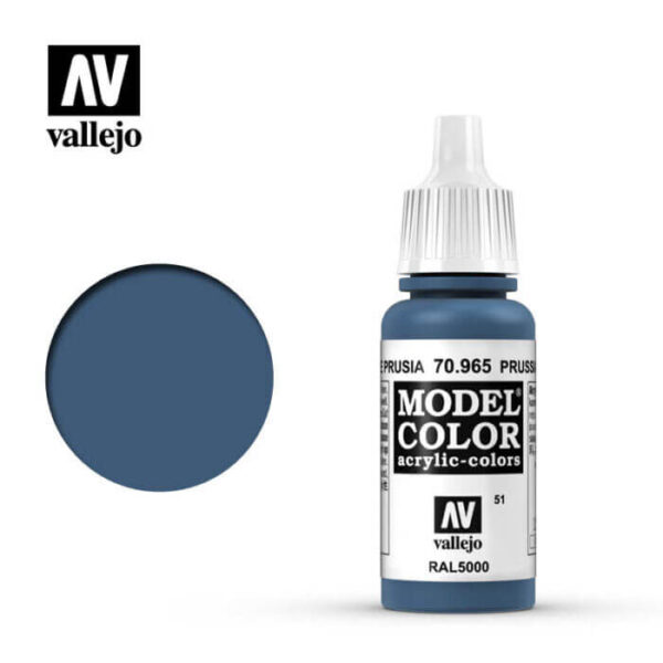 acrylicos vallejo 051 Azul de prusia-Prussian blue 70.965 17ml Model Color es la gama mas amplia de pinturas acrílicas para Modelismo.
