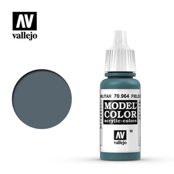 acrylicos vallejo 058 Azul militar-Military blue 70.964 17ml Model Color es la gama mas amplia de pinturas acrílicas para Modelismo.