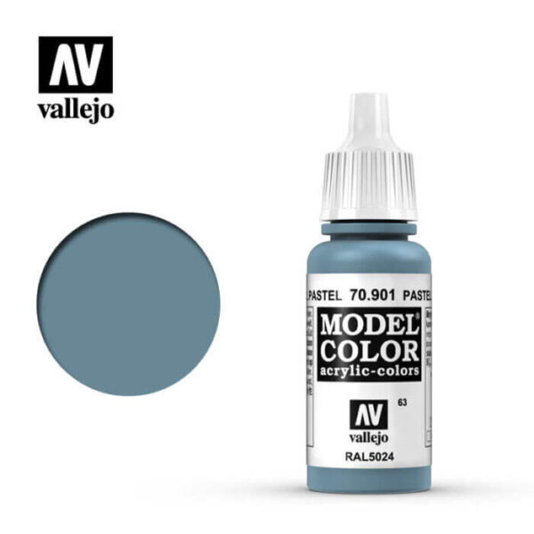 acrylicos vallejo 063 Azul pastel-Pastel blue 70.901 17ml Model Color es la gama mas amplia de pinturas acrílicas para Modelismo.