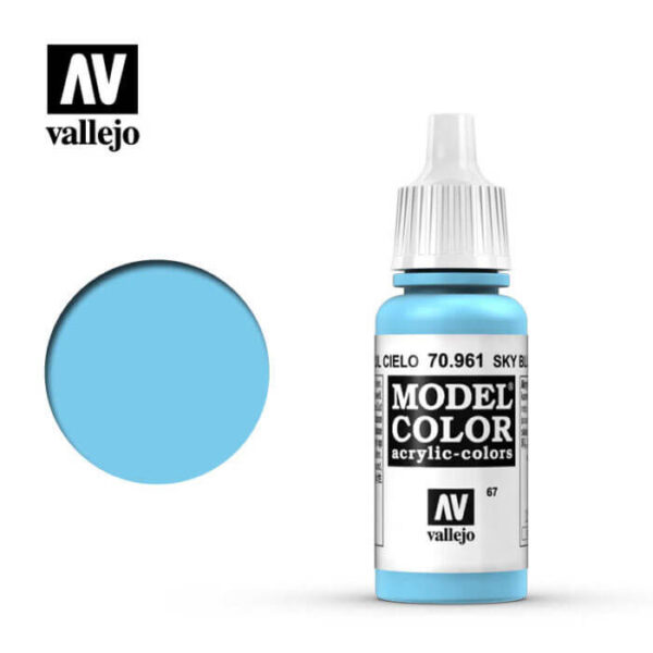 acrylicos vallejo 067 Azul cielo-Sky blue 70.961 17ml Model Color es la gama mas amplia de pinturas acrílicas para Modelismo.