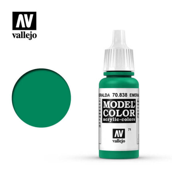 acrylicos vallejo 071 Esmeralda-Emerald 70.838 17ml Model Color es la gama mas amplia de pinturas acrílicas para Modelismo.
