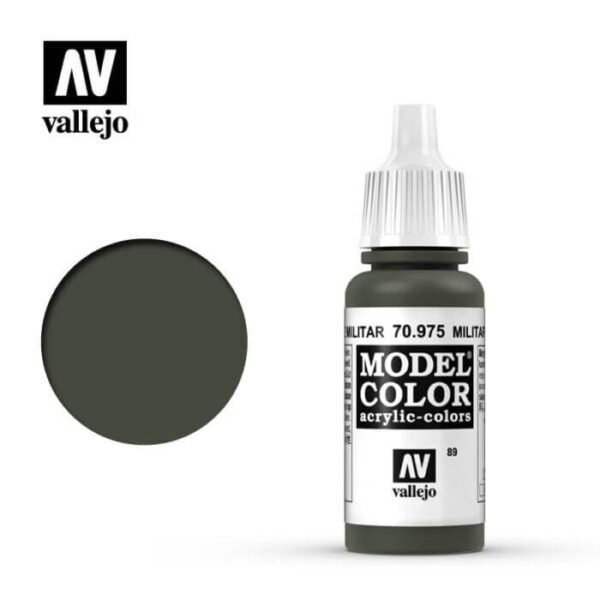 acrylico vallejo 089 Verde militar-Military green 70.975 17ml Model Color es la gama mas amplia de pinturas acrílicas para Modelismo.