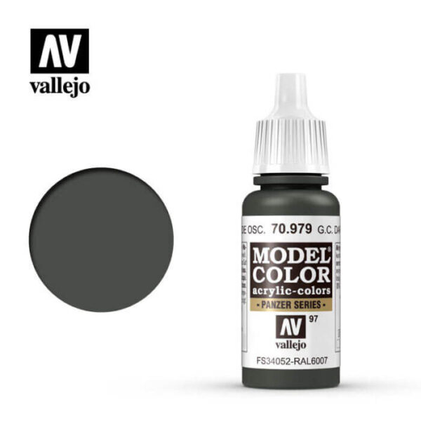 acrylicos vallejo 097 Ale.cam.verde oscuro-Germ.cam.dark green 70.979 17ml Model Color es la gama mas amplia de pinturas acrílicas para Modelismo.