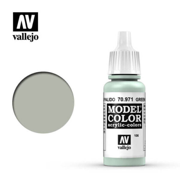 acrylicos vallejo 106 Verde gris pálido-Grey grey 70.971 17ml Model Color es la gama mas amplia de pinturas acrílicas para Modelismo.