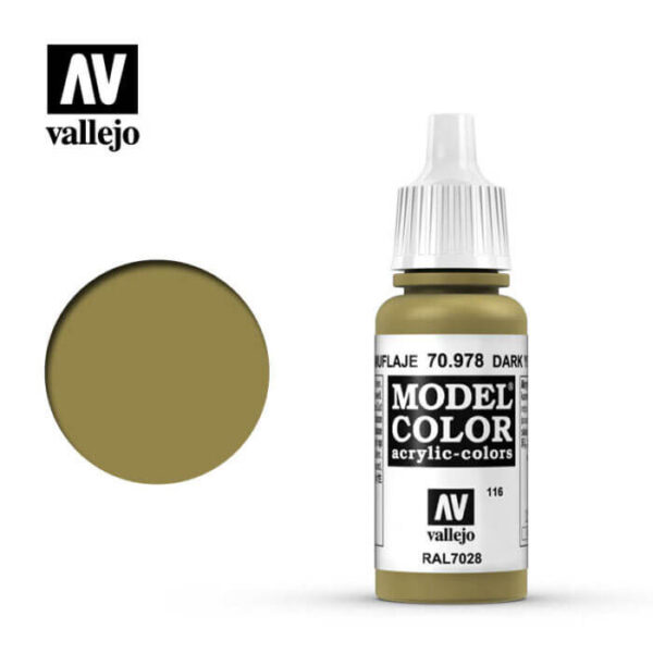 acrylicos vallejo 116 Amarillo camuflage-Dark yellow 70.978 17ml Model Color es la gama mas amplia de pinturas acrílicas para Modelismo.