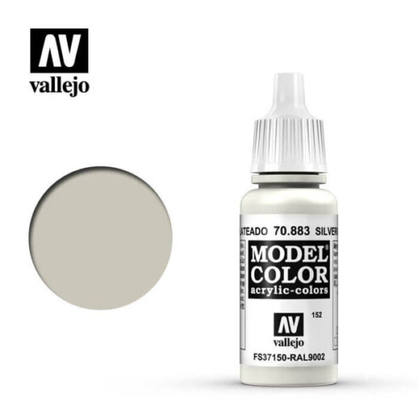 acrylicos vallejo 152 Gris plateado-Silvergrey 70.883 17ml Model Color es la gama mas amplia de pinturas acrílicas para Modelismo.