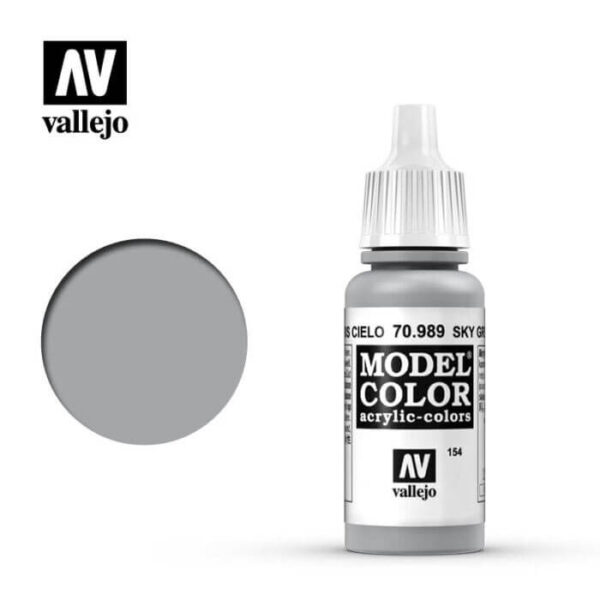 acrylicos vallejo 154 Gris cielo-Sky grey 70.989 17ml Model Color es la gama mas amplia de pinturas acrílicas para Modelismo.