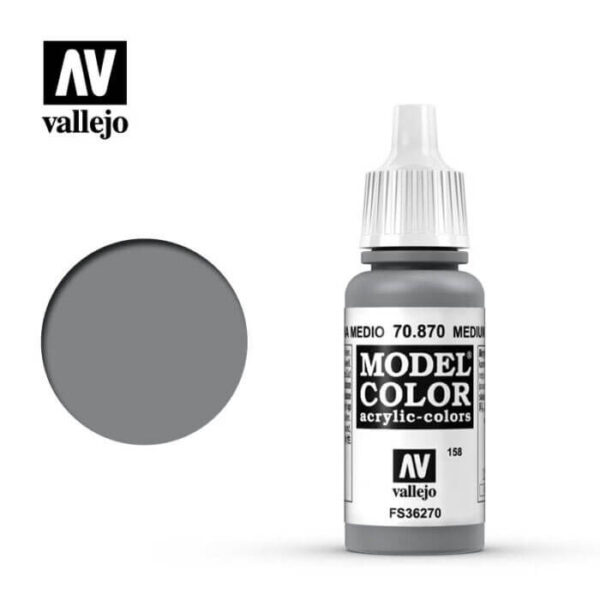 acrylicos vallejo 158 Gris marina medio-Medium sea grey 70.870 17ml Model Color es la gama mas amplia de pinturas acrílicas para Modelismo.