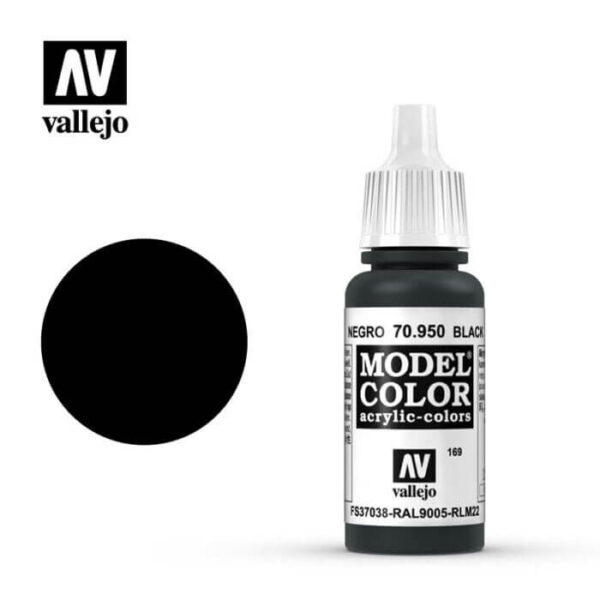 acrylicos vallejo 169 Negro-Black 70.950 17ml Model Color es la gama mas amplia de pinturas acrílicas para Modelismo.