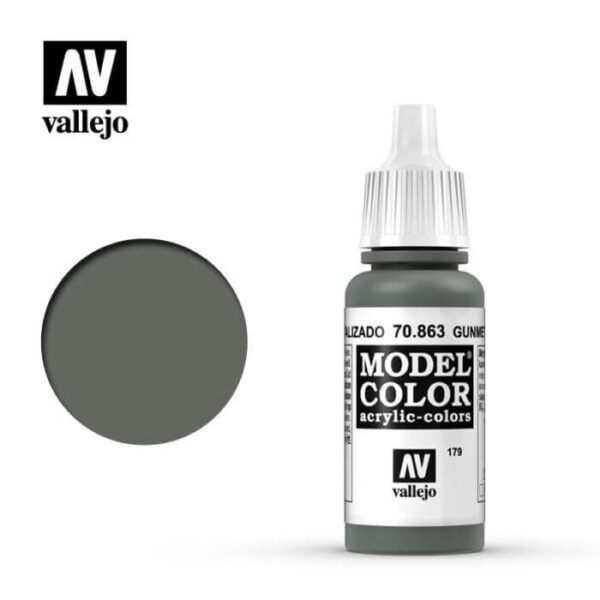 acrylicos vallejo 179 Gris metalizado-Gunmetal grey 70.863 17ml Model Color es la gama mas amplia de pinturas acrílicas para Modelismo.