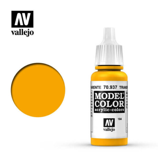 acrylicos vallejo 184 Amarillo transparente-Transparent yellow 70.937 17ml Model Color es la gama mas amplia de pinturas acrílicas para Modelismo.