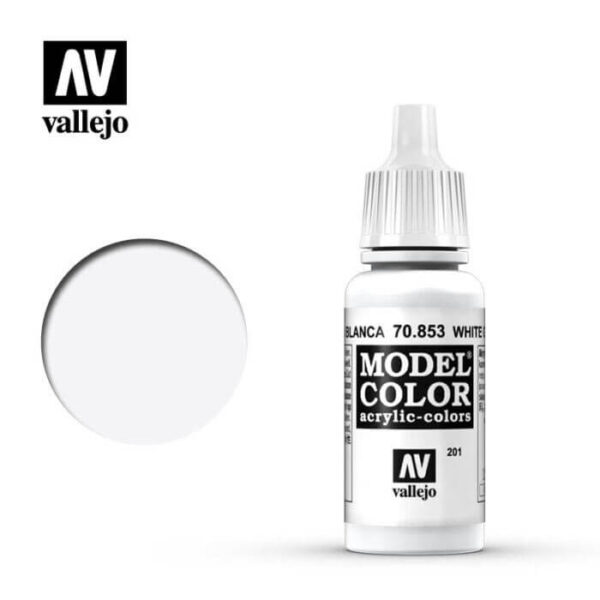 acrylicos vallejo 201 Pátina blanca-White glace 70.853 17ml Pintura semitransparente de secado más lento especial para técnicas de veladuras.