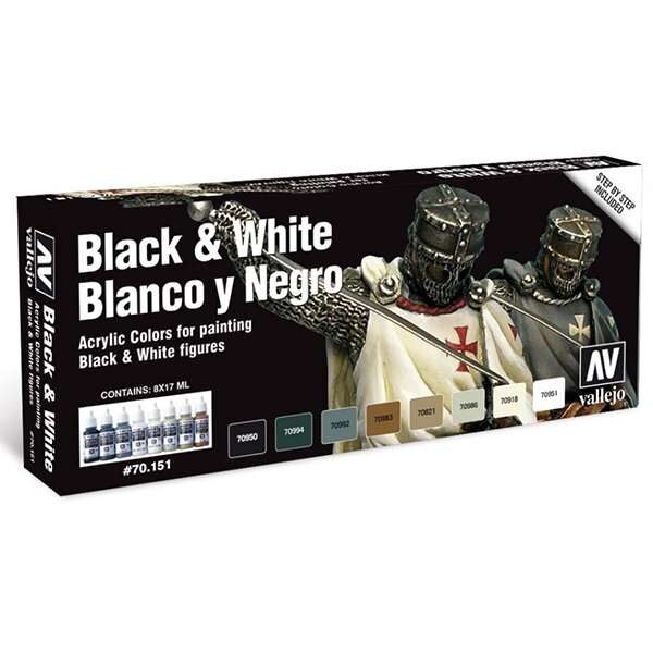 acrylicos vallejo 70151 Blanco y Negro Color Set Black & White