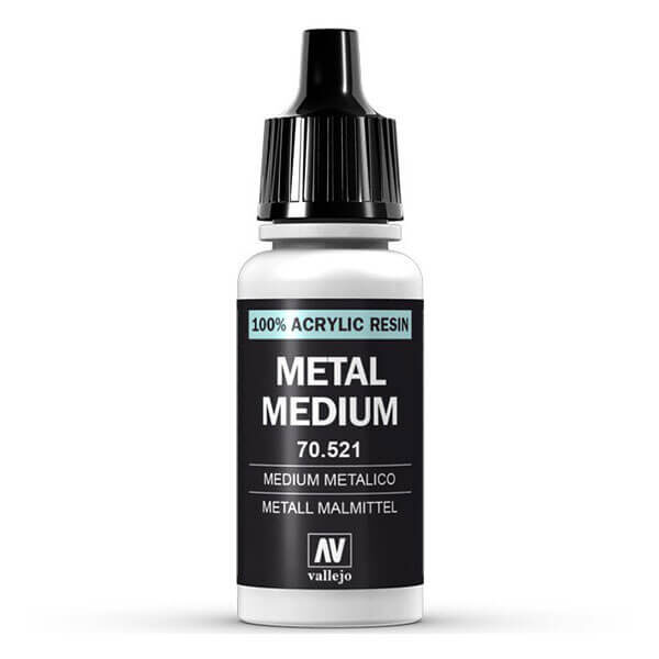mc-191 Medium metálico-Metallic medium 70.521 17ml Medium acrílico con mica, que se puede mezclar con los colores para crear reflejos nacarados o utilizar solo con efectos plateados e iridiscentes.