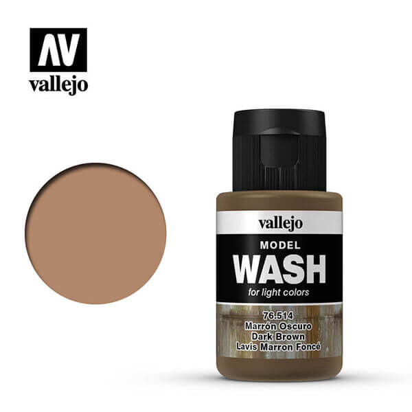 acrylicos vallejo 76514 Model Wash Marrón oscuro Dark brown 35ml