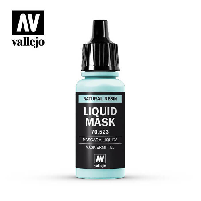 Acrylicos Vallejo 70523 Máscara Líquida 17ml Máscara Líquida forma una película protectora sobre la zona del trabajo que se desea reservar.