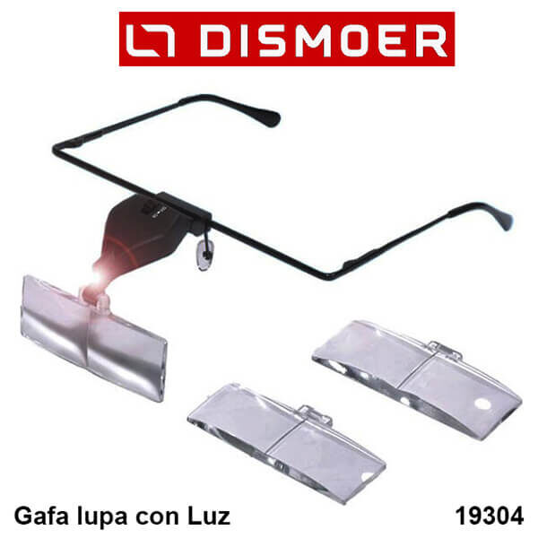 dismoer 19304 gafas lupa con led y varios aumentos