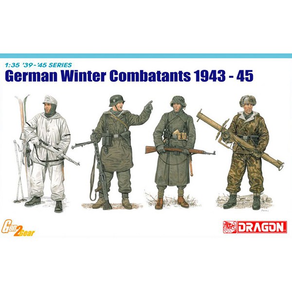 dragon 6705 German Winter Combatants 1943-45 Kit en plástico para montar y pintar. Incluye 4 figuras de soldados alemanes con ropa de abrigo.