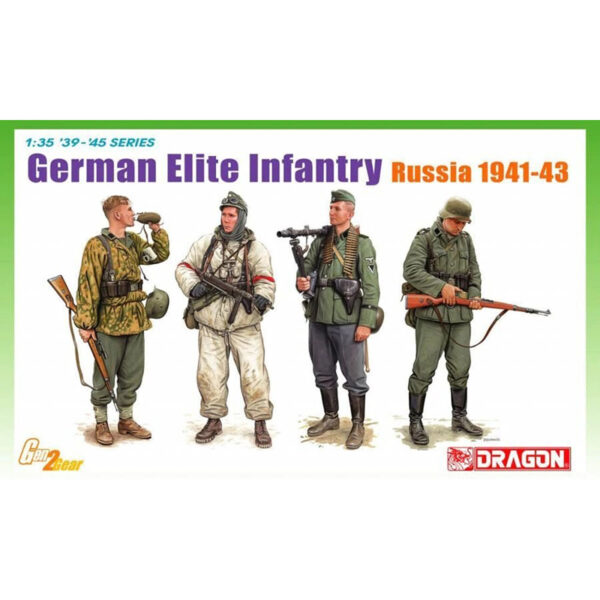 dragon 6707 German Elite Infantry Russia 1941-43 Kit en plástico para montar y pintar 4 figuras de infantería alemana en Rusia 1941-43