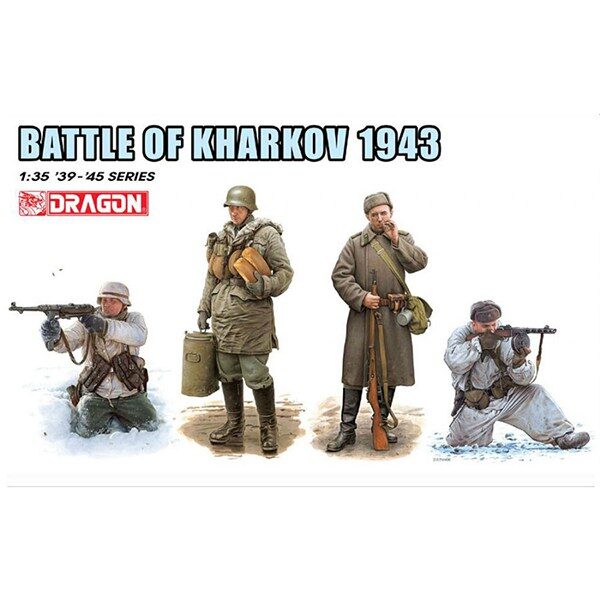 dragon 6782 Battle of Kharkov 1943 Kit en plástico para montar y pintar. Incluye 4 figuras. 2 de infantería alemana y 2 de infantería rusa. Piezas 50+
