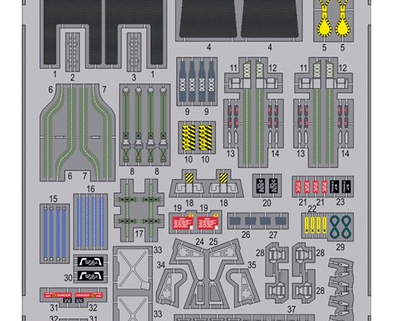 eduard 32706 F-14D Tomcat Seatbelts 1/32 Cinturones de seguridad en fotograbado coloreado para el caza F-14D Tomcat.