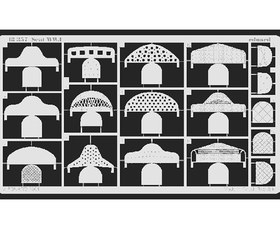 eduard 48357 Asientos IGM 1/48 Piezas en fotograbado para montar 12 asientos diferentes de aviones de la Primera Guerra Mundial.