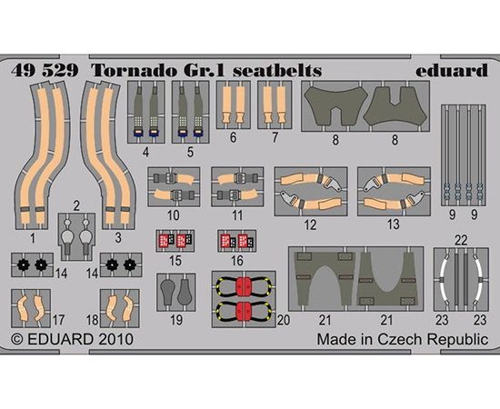 eduard 49529 Seatbelts Tornado Gr.1 1/48 Cinturones de seguridad en fotograbado coloreado para el Tornado Gr.1
