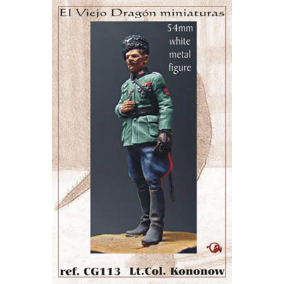 Lt Col. Kononow, Wermacht Cossacks 1944 Figura de colección en metal blanco para montar y pintar. Época: 2ª Guerra Mundial. Escultura: Emilio Arredondo Escala: 54mm / 1:32