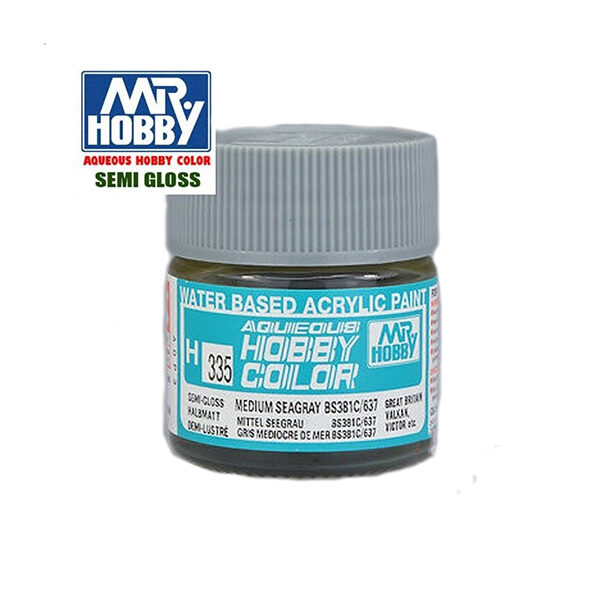 H335 Semi Gloss Medium Seagray BS381C/637 - Gris Mar Medio BS381C/637 Satinado 10ml