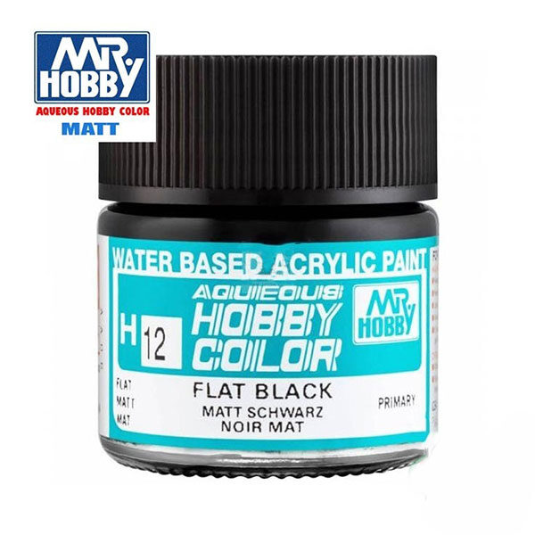 gunze sangyo mrhobby aqueous color H012 Flat Black - Negro Mate 10ml