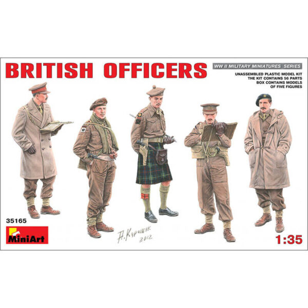 miniart 35165 British Officers WWII WWII Military Miniatures Series Kit en plástico para montar y pintar. Incluye cinco figuras de oficiales británicos durante la 2ªGM