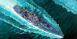 trumpeter 05749 USS Vincennes CA-44 1/700 Kit en plástico para montar y pintar. Permite la opción de exponerlo con el casco completo o por la linea de flotación (Waterline).