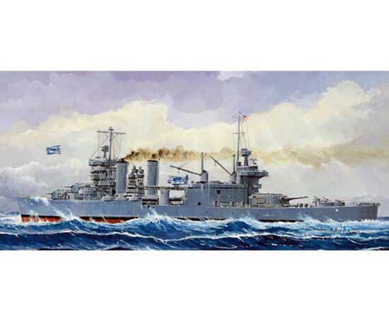 trumpeter 05744 USS Minneapolis CA-36 1/700 Kit en plástico para montar y pintar. Permite la opción de exponerlo con el casco completo o por la línea de flotación (Waterline).