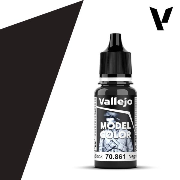 vallejo model color 70861 Negro brillante - Glossy black Model Color es la gama mas amplia de pinturas acrílicas para Modelismo.