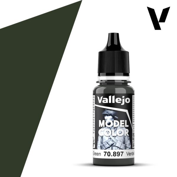 vallejo model color 70897 Verde bronceado - Bronce green Model Color es la gama mas amplia de pinturas acrílicas para Modelismo.