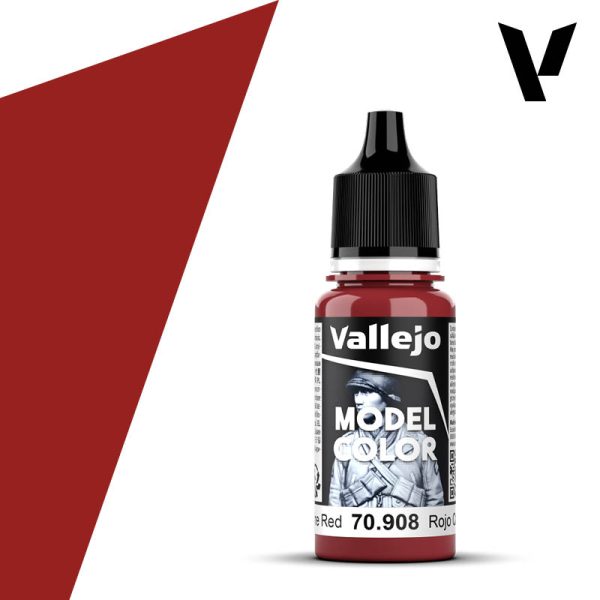 vallejo model color 70908 Rojo carmín - Carmine red 70.908 Model Color es la gama mas amplia de pinturas acrílicas para Modelismo. Los colores se han seleccionados siguiendo los criterios de los mejores modelistas basándose en referencias de Federal Standard, RAL y RLM.